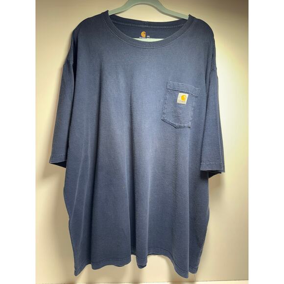 Carhartt Men’s Original Fit Pocket T- Shirt Sz 4XL Navy Blue Work Tee Outdoor - Picture 3 of 8